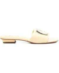 Roger Vivier - Leather Flat Sandals - Lyst