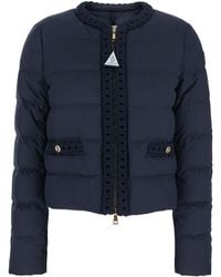 Moncler - 'Maur' Down Jacket With Tonal Logo Patch On The Sleeve And Braided Details - Lyst