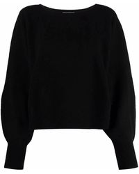 Alberta Ferretti - V-Neck Ruffled Sweater - Lyst