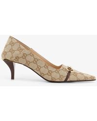 Gucci - Vittoria Gg Fabric Pumps With Metal Horsebit - Lyst