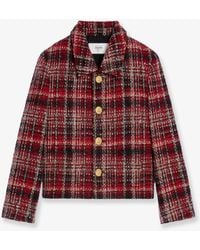Celine - Madras Wool, Cotton And Mohair Blazer - Lyst