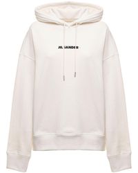 Jil Sander - Cotton Hoodie With Logo Print - Lyst