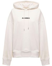 Jil Sander - Cotton Hoodie With Logo Print - Lyst