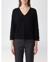 Max Mara - Cropped Long-Sleeved Blouse With V-Neck And Dropped Shoulders - Lyst
