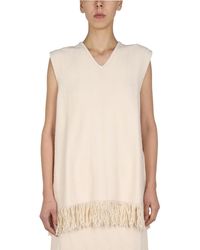 Jil Sander - Solid V Neck Top - Lyst