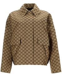 Gucci - Jacket With Gg Motif, Cotton Coat - Lyst