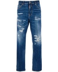 DSquared² - '642' Jeans With All-Over Ripped Details And Logo Patch On The Rear - Lyst