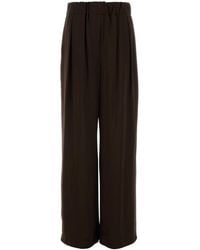 Jil Sander - Chocolate Satin Wide-leg Pant - Lyst