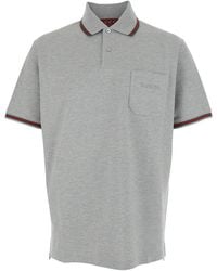Gucci - Mélange Cotton Piquet Polo Shirt With Embroidery - Lyst