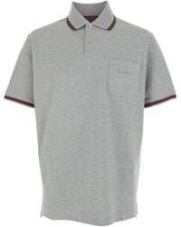 Gucci - Mélange Cotton Piquet Polo Shirt With Embroidery - Lyst