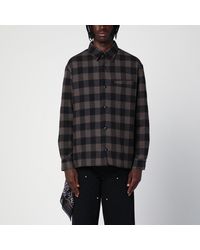 Destin - Check Pattern Wool And Cashmere Overshirt - Lyst
