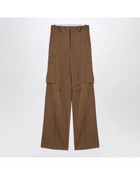 Victoria Beckham - Tobacco-Coloured Cotton Cargo Trousers - Lyst