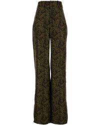 Saint Laurent - Printed Twill Wide-Leg Pant - Lyst