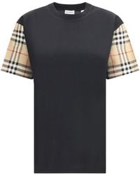 Burberry - Check Archive Sleeve T-Shirt - Lyst