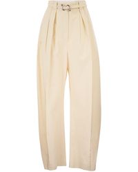 Sportmax - Spxidoneo – Wide Leg Cotton Trousers With Integrated Belt - Lyst