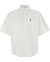 Ami Paris - 'Boxy' Button Down Collar Shirt With Adc Embroidery In - Lyst