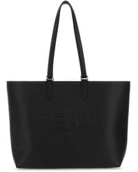 Fendi - Pebbled Leather Tote Bag - Lyst