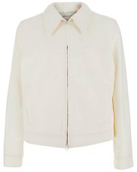 Ami Paris - Jacket With Classic Collar And Tone-On-Tone Adc Embroi - Lyst