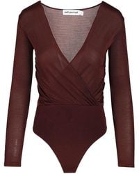 Self-Portrait - Knitted Bodysuit - Lyst