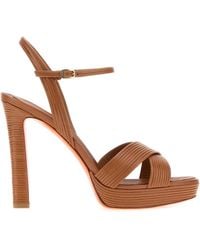 Santoni - Solid Open Toe Heels - Lyst