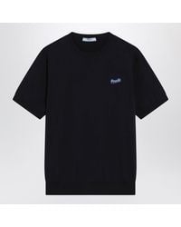 Prada - Silkblend Sweater With Logo - Lyst