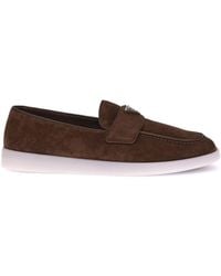 Prada - Suede Loafers - Lyst