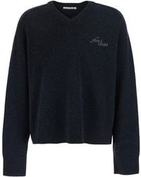 Acne Studios - Cotton Round-Neck Sweater With Long Sleeves - Lyst