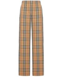 Burberry - Check Cotton Trousers - Lyst
