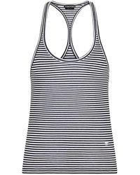 Tom Ford - Striped Viscose Tank Top With Tonal Tf Embroidered Logo - Lyst