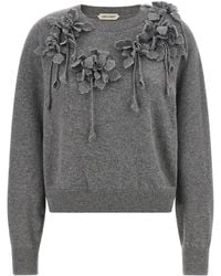 Alberta Ferretti - Embroidered Flower Sweater - Lyst