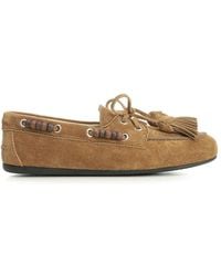 Miu Miu - “Deck” Suede Loafers - Lyst