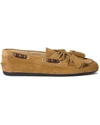 Miu Miu - Deck Suede Loafers With Tassels - Lyst