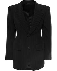 Balenciaga - 'Hourglass' Pinstripe Single-Breasted Jacket - Lyst