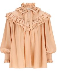 Chloé - Rouched Silk Blouse - Lyst