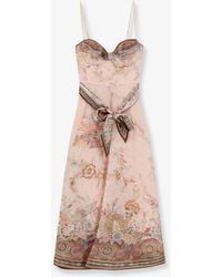 Zimmermann - Dress Alchemy Silk-Linen - Lyst
