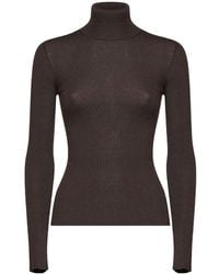 Max Mara - Mud Ribbed Fine Wool Mxscavallo Turtleneck Sweater - Lyst
