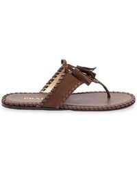 Prada - Suede Flat Sandals - Lyst