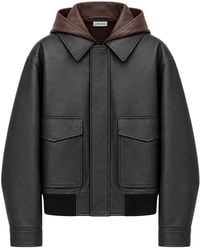 Loewe - Lambskin Nappa Jacket With A Contrasting Hood - Lyst