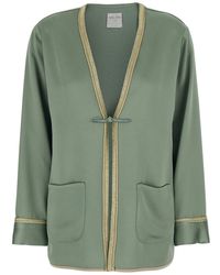 forte_forte - Forte_Forte Jacket With Toggle Closure On The Front And Contrasting Trim - Lyst