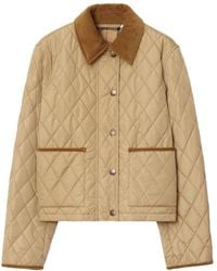 Burberry - Quilted Crop Jacket - Lyst