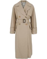 Max Mara - Double-Breasted Trench Coat With Waist Belt - Lyst