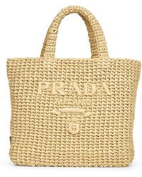 Prada - Natural Small Tote Bag - Lyst