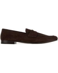 Prada - Chocolate Suede Loafers - Lyst