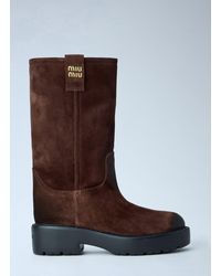 Miu Miu - Suede Boots - Lyst