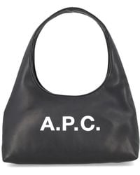 A.P.C. - A. P.C. Mini Structured Bag With Magnetic Closure, Two Handles, Front Logo & Interior Pocket (13 Cm X 26.5 Cm X 4.5 Cm) - Lyst