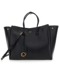 Balenciaga - 'Hampton Medium' Handbag With Embossed Logo On The Front And Removable Key Ring - Lyst