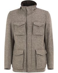 Herno - Virgin Wool Field Jacket With Concealed Hood - Lyst