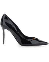 Dolce & Gabbana - Dolce & Gabbana High-Heeled Pumps With Logo Plaque On The Front - Lyst