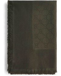 Gucci - Gg Wool And Silk Jacquard Shawl - Lyst