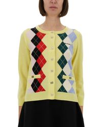 Ganni - Jacquard Cashmere Cardigan - Lyst